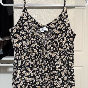 Hurley Black Camisole with White Daisy Print